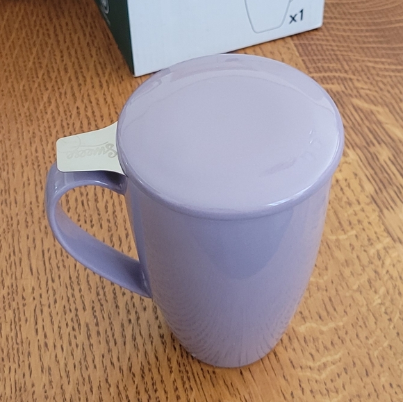 Sweese Porcelain Tea Mug with Infuser & Lid - 15 oz. - purple - Picture 8 of 13